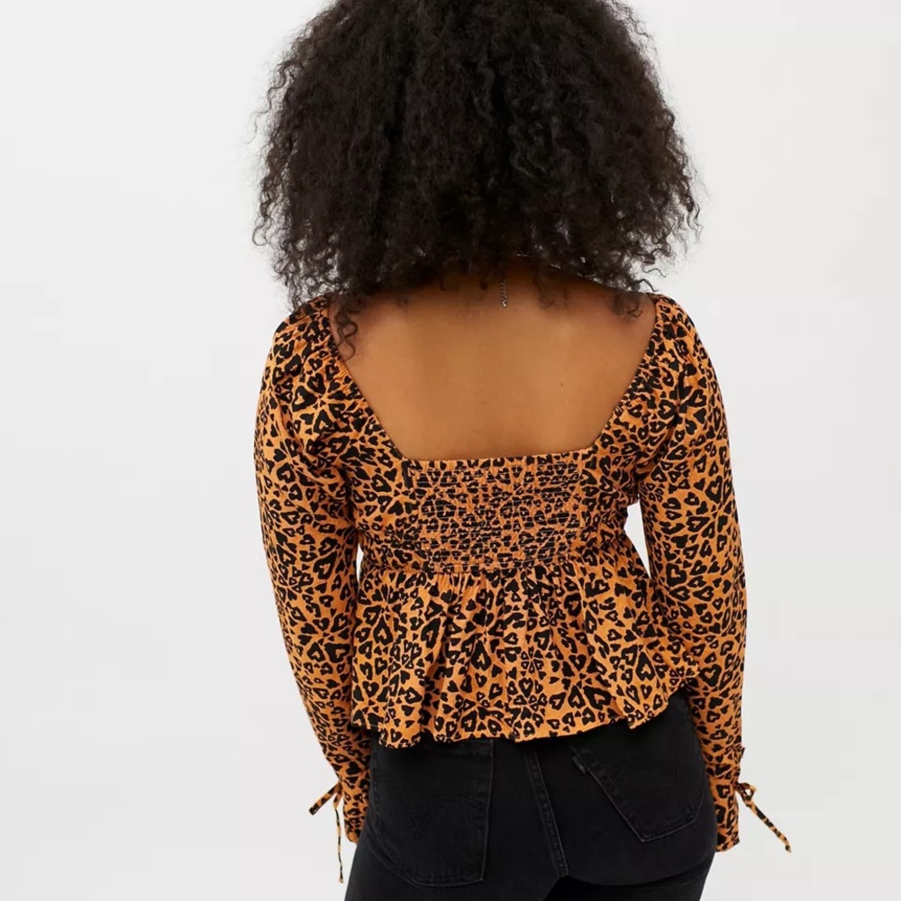NWT Ava smock blouse cheetah small - Picture 2 of 7